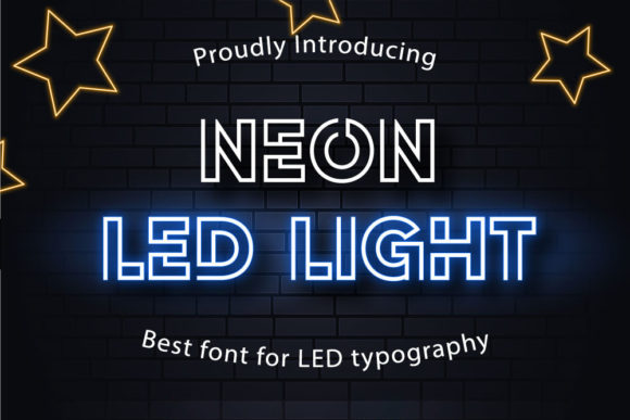 Neon Led Light Font